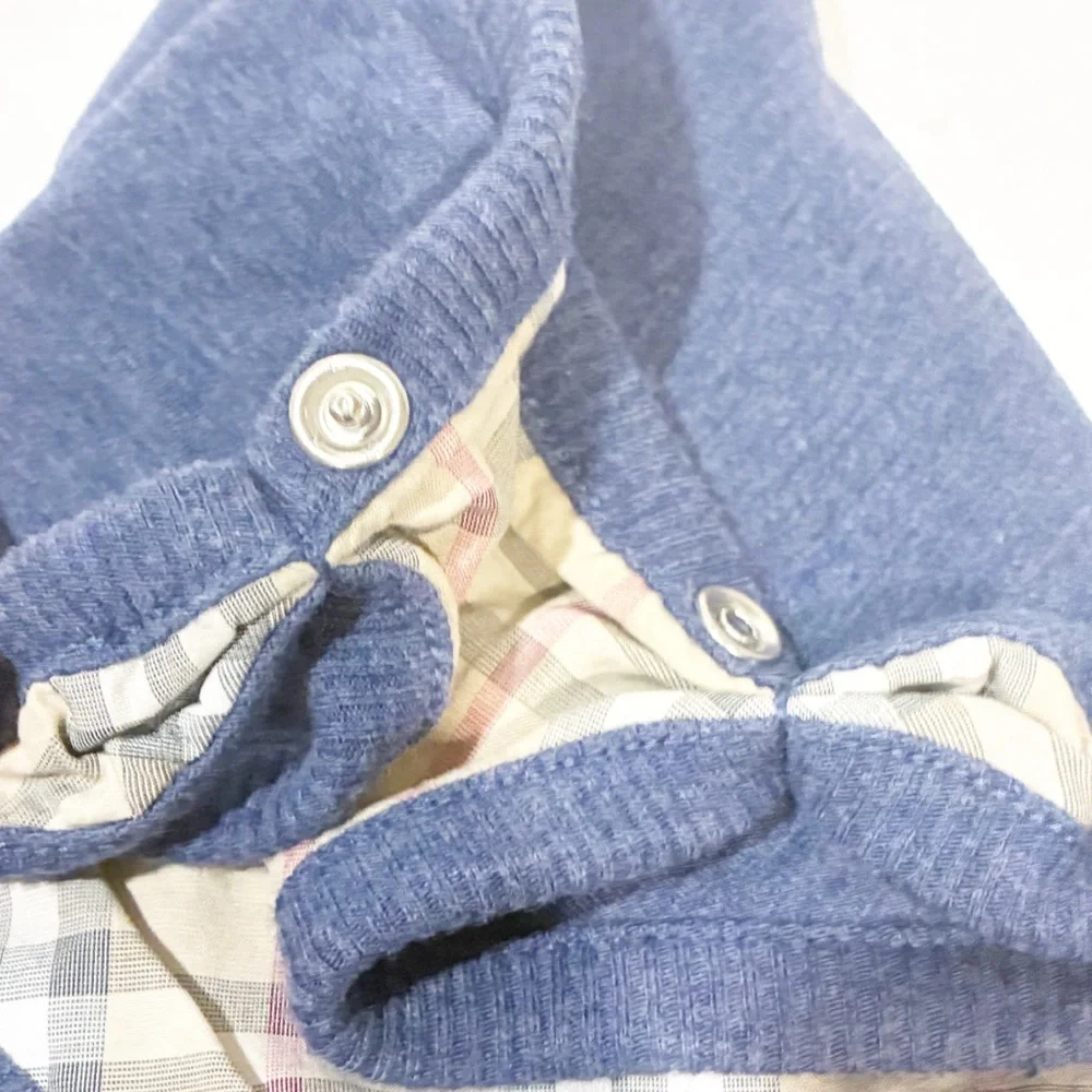 Burberry Baby Blue Novacheck Snap Cotton Bib Accessory‎